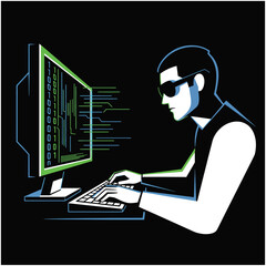 Hacker icon flat vector design.
