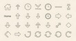 © Badr - Arrows and icons arranged in a grid represent navigation elements for web design and user interface development.