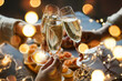 © FornStudio - Friends celebrating Christmas or New Year eve party with champagne or sparkling wine.