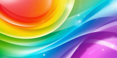 Wall Mural - Bright spectrum wave pattern illustration with colorful light gradient texture backdrop