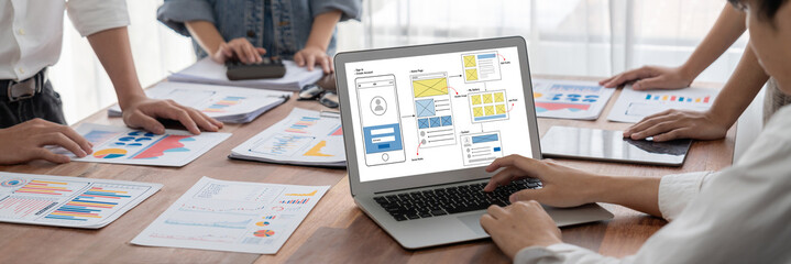 UX UI design process for brisk mobile application and website . Creative prototype of wireframe for professional app developer .
