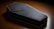 © Muhammad - A miniature black coffin with a wax seal sits on a wooden surface, casting a somber and mysterious ambiance in the dim light