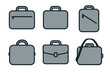 © David - Business briefcase and laptop bag vector icon set. Simple collection of portfolio and document cases.
