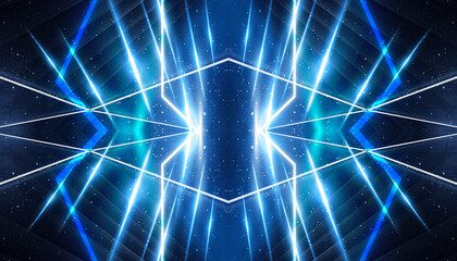 Wall Mural - Abstract futuristic neon background, glow, light reflection.