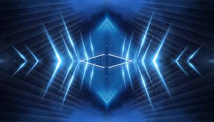Wall Mural - Abstract futuristic neon background, glow, light reflection.
