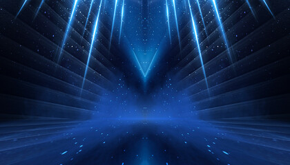 Wall Mural - Abstract futuristic neon background, glow, light reflection.