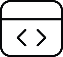 Vector art of code window icon for programming and development