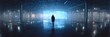 © Anat art - Mysterious Figure in a Large Industrial Space During a Foggy, Illuminated Experience
