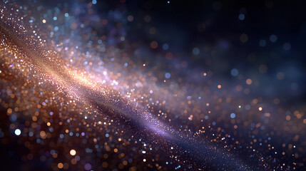 Wall Mural - Celestial Symphony: A breathtaking visualization of cosmic particles swirling through the cosmos, creating a mesmerizing display of light and depth, with a symphony of golden and blue tones.