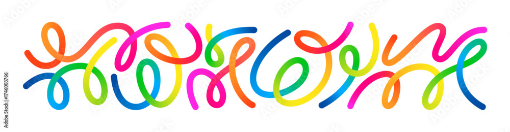 Abstract Color Gradient Lines Pattern. Vector Wave 3D Graphic Shapes ...