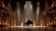 © 沈军 贡 - Grand piano in an elegantly lit concert hall with ornate decorations