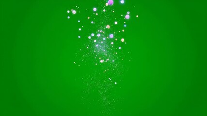 Wall Mural - Magical slow motion ascent of glowing cosmic particles rising gracefully upwards on a clean isolated green screen element, wonder, mystery