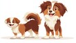 © Imam Soleh - Happy puppies growing, playful poses, white background, pet adoption illustration
