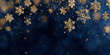 © PixelNexusArt - Golden snowflake banner with Christmas sparkle on dark blue background creating festive mood