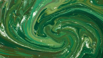 Wall Mural - seamlessly looping abstract liquid green marble texture slowly flowing and blending, creating a hypn