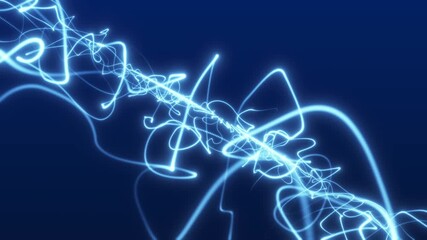 Wall Mural -  line flow up and fly through moving in cyberspace concept. Big data stream line data transmission 3d futuristic 4K motion loop background.