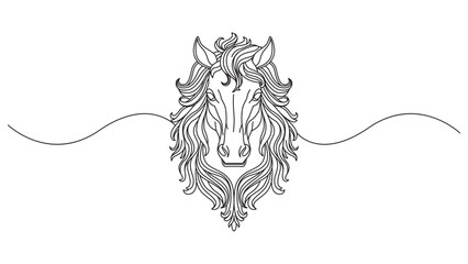 Wall Mural - chinese new year horse line art style vector eps 10