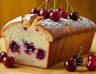 Wall Mural - delicious loaf of cherry bread