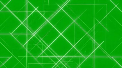 Wall Mural - Intersecting White Lines Forming Dynamic Geometric Pattern on Green Screen lines, artistic, visual