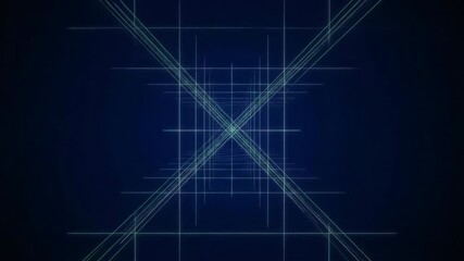 Wall Mural - Intersecting geometric lines pulsate and change color in a dynamic, high-tech abstract timelapse background data, overlay, form