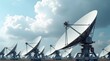 © MR HEPPY - Powerful radio telescope array under bright sky for communications and astronomy projects, a modern technology solution for research needs