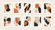 © Alfarizi - A collection of ten abstract minimalist art prints featuring organic shapes and earthy tones.