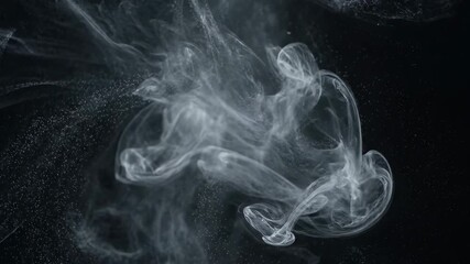 Wall Mural - Seamlessly Looping Video of Dissolving White Particles Diffusing Like Smoke in an Ethereal Abstract Cloud atmosphere, vapor, organic