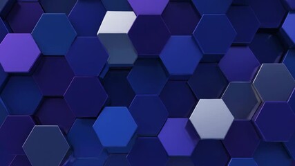 Wall Mural - Shifting Hexagonal Tiles Intertwining Seamlessly Looping Abstract Background innovation, motion, dynamic