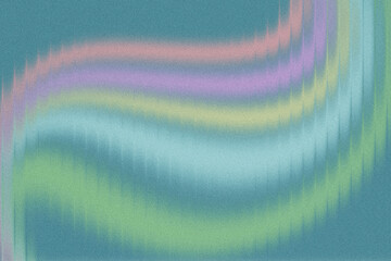 Wall Mural - Abstract pastel wave pattern with smooth flowing lines on teal background. Soft gradient texture with rainbow colors for modern design. Perfect for backgrounds, art, and print projects.
