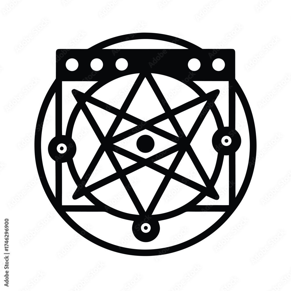 Sigil Interface Web Page Interface Where Each Button Is a Living Sigil Stock Vector ...