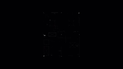 Wall Mural - Futuristic UI Elements and Data Visualization Overlay on Black Background