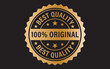 © Md Hafijul - Golden seal of quality and authenticity, 100% original product guarantee, A premium golden seal emblem signifying best quality and 100% original product. Golden badge