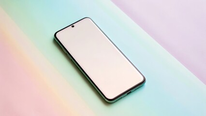 Minimal Tech and Gadget product shots. A smartphone on a soft pastel background with a minimalistic design.