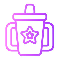 Wall Mural - sippy cup gradient icon