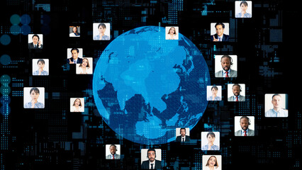 Wall Mural - 多国籍の人々のネットワーク