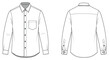 © Ziaul_Studio - Technical drawing of a classic long sleeve button down shirt design