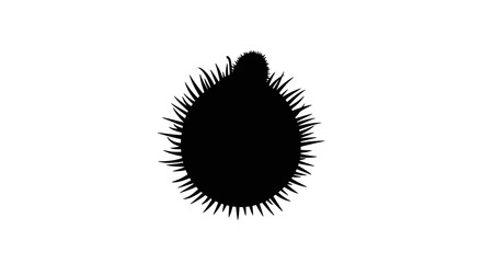 Black silhouette of an unidentified object against a white background