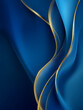 © Leah - Abstract Blue Background with Gold Lines