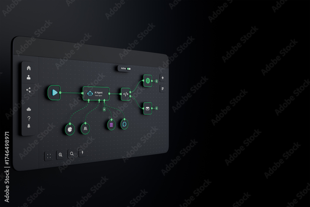 Automation Technology Interface AI workflow automation artificial intelligence software interface nodes ...