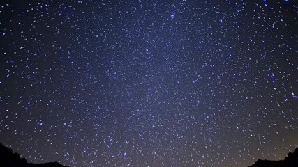 Wall Mural - A mesmerizing video of a starry night sky captured from a low-angle perspective, showcasing countless twinkling stars in a serene, cosmic scene. Live desktop wallpaper.