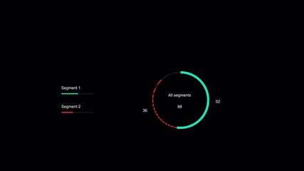 Wall Mural - Futuristic HUD Display with Animated Circular Progress Bar and Data Visualization.