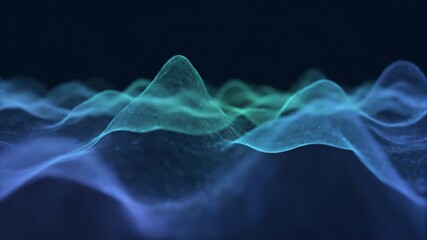 Wall Mural - Seamlessly looping video of ethereal glowing abstract forms gently morphing and shifting like misty digital mountains dreamy, ethereal glowing abstract forms, mountains