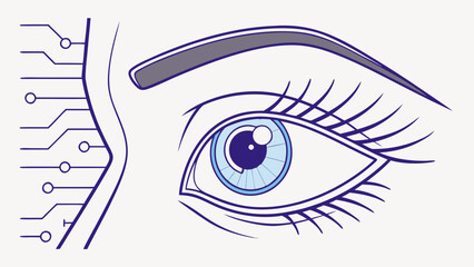 digital human eye vector in digital world