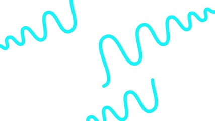 Wall Mural - Animated blue decorative wavy lines is drawn. Linear background. Looped video. Vector illustration isolated on white background.