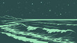 © Lunch TIME  - Night Seascape with Coastal Waves.