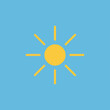 © Vincenzo - Yellow sun in blue sky radiates light and warmth, symbolizing clarity and optimism. Sun with radiant beams evokes feelings of summer and positive energy.