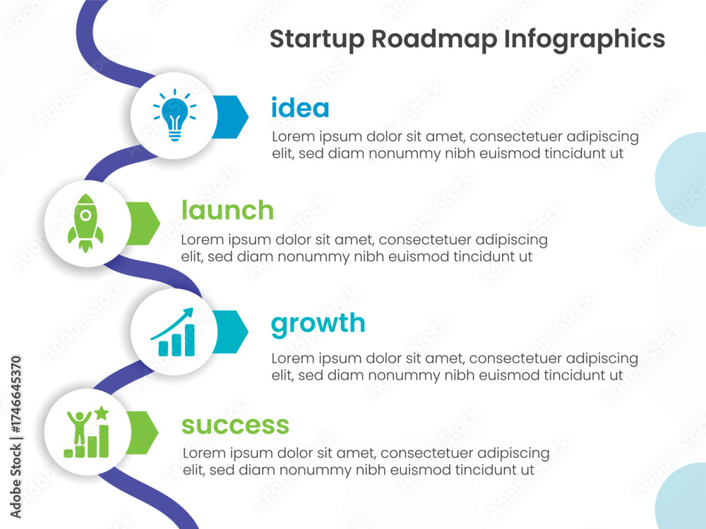 Modern business roadmap infographic for project planning and milestones ...