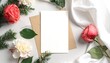 © Shik - Elegant floral arrangement with blank card for invitations or messages
