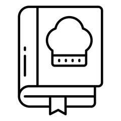 Wall Mural - A linear design icon of cookbook