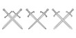 © Silicon - Multiple Crossed Sword Silhouettes for Medieval Weapon Illustration